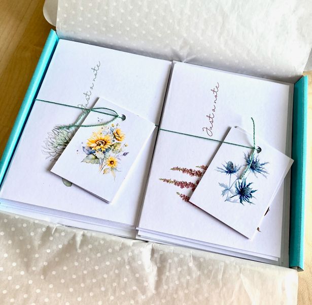 Watercolour Print Notelets Gift Box from Maire Curtis Lakeland Studio