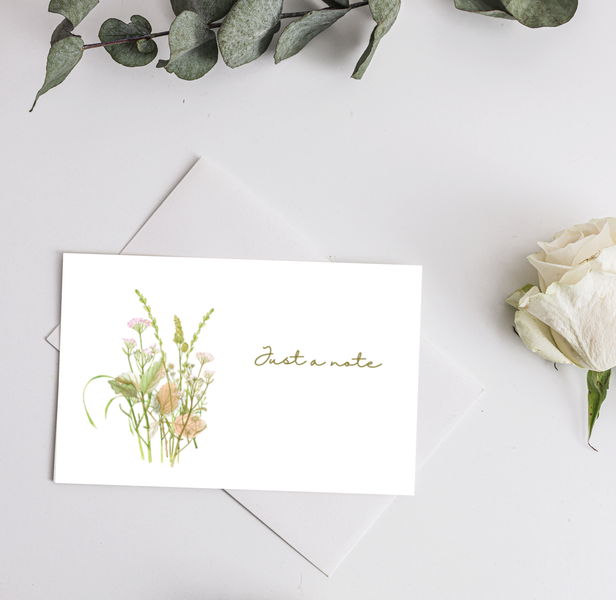 Watercolour Print Notelets featuring British herbs and grasses from Maire Curtis Lakeland Studio
