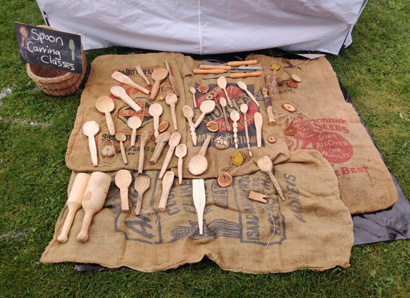 Assortment of carved spoons