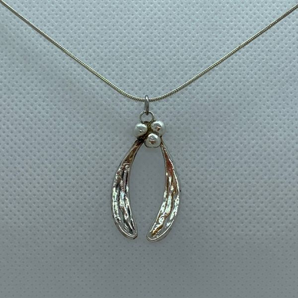 Silver mistletoe pendant