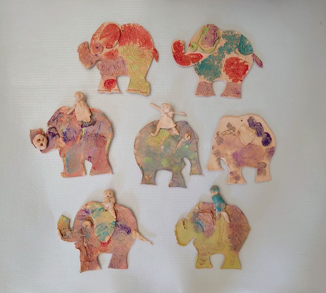 Elephants made at a care home specialising in learning disabilities
