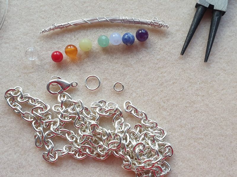 ♥ Eg. Contents of Gemstones & Silver in your Chakra Anklet Kit  ♥