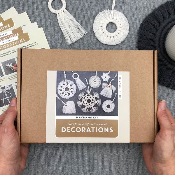 Macramé kit - Christmas Snowflake Decorations. Craft kit for adults. A  stocking filler idea.