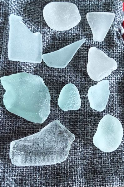 TEN PIECES OF NATURALLY FORMED ECO SEA GLASS FROM THE POWER OF THE SEA ITSELF