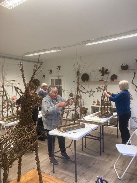Reindeer sculpture workshop in progress