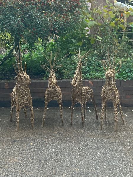 Reindeer sculptures created by workshop participants