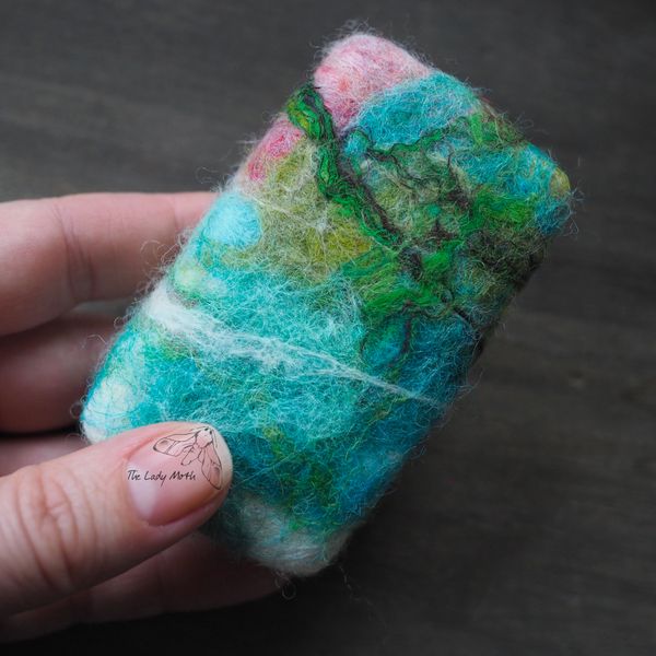 Wet felted soap