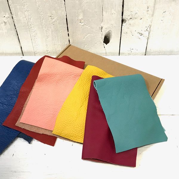 colourful leather offcuts