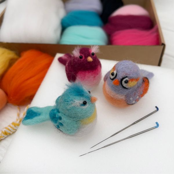 Needle felted baby birds kit