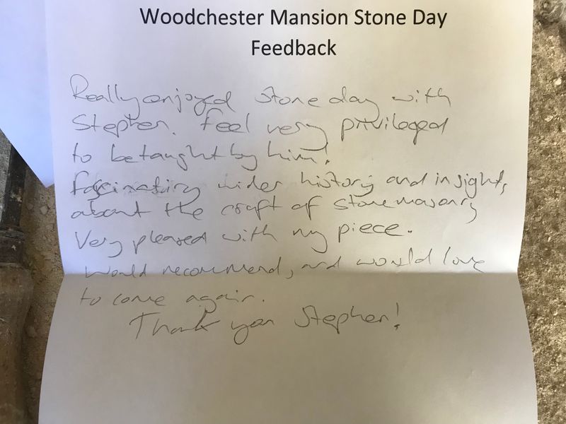 Some feedback from our last stone day