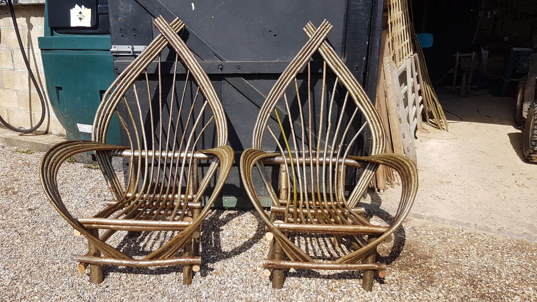 Pair of Bent Stick Chairs
