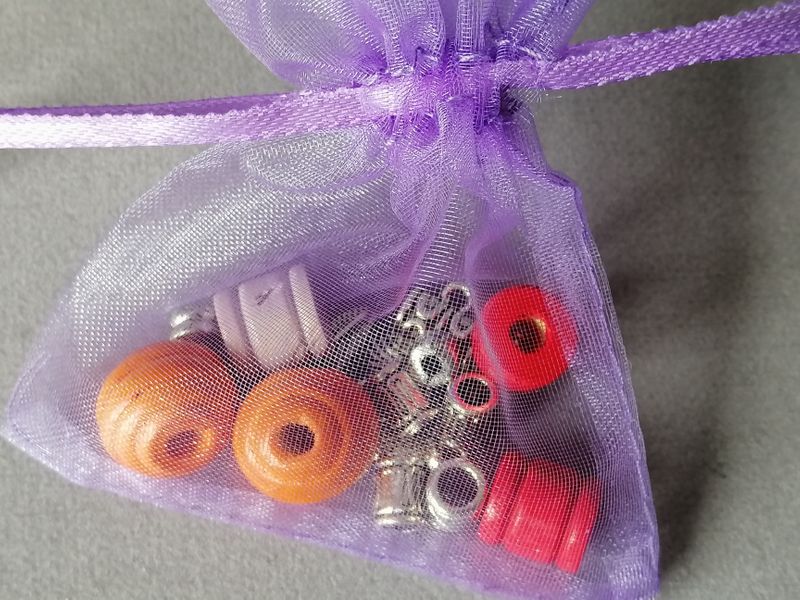Beads and charms organza bag