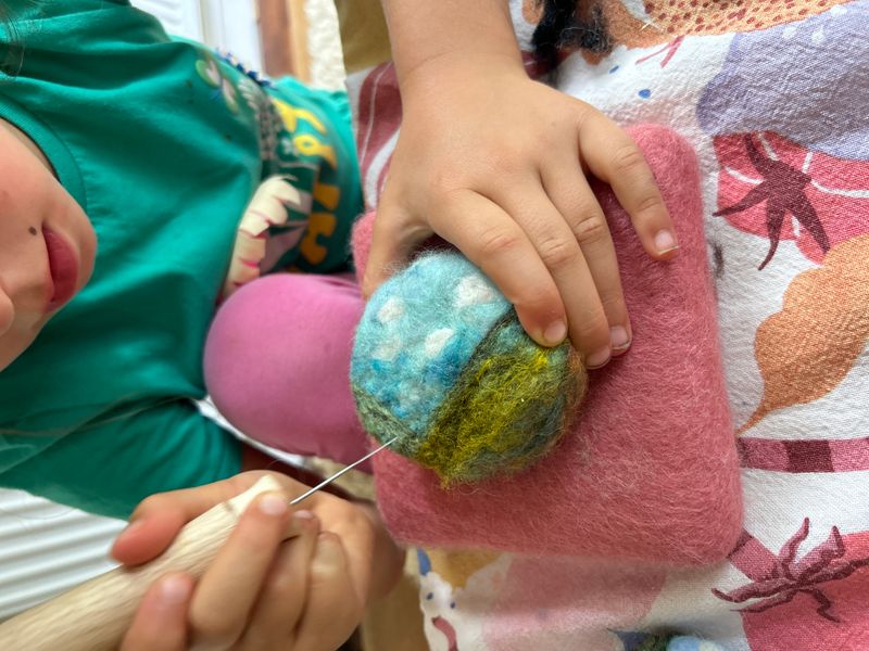 Cecily Kate even teaches her young students how to create needle felted landscape soaps for Christmas gifts!