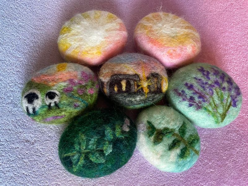 Felted Soaps by Cecily Kate - can you spot Stone Henge?