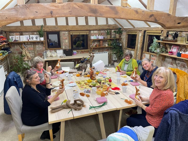 The warm atmosphere of The Oast Studio is a perfect place to gather with other creative souls and needle felt all manner of beautiful pieces.