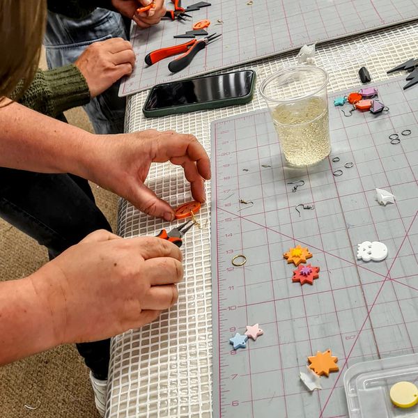 Creating acrylic earrings 