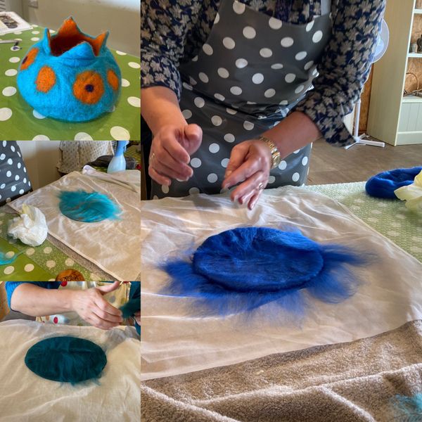 Stages of wet felting
