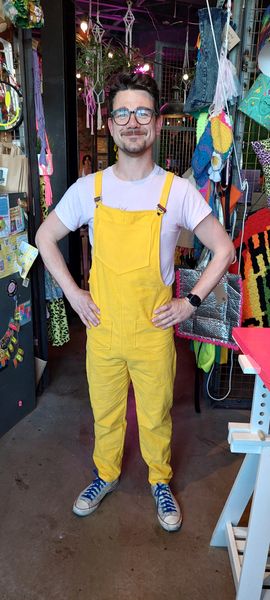 Dungarees made in previous workshops