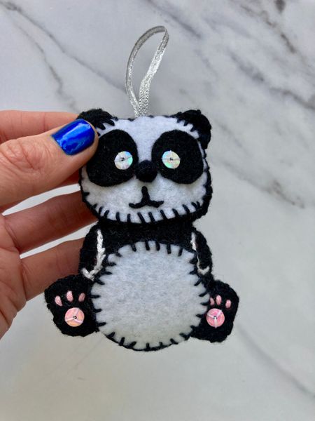 Panda felt ornament