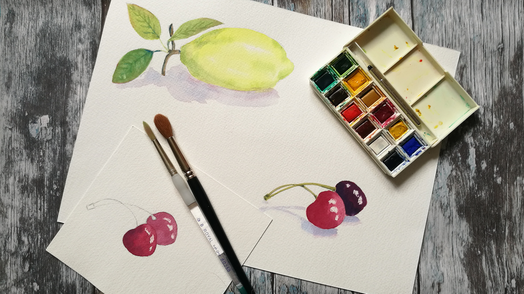 Watercolour fruit