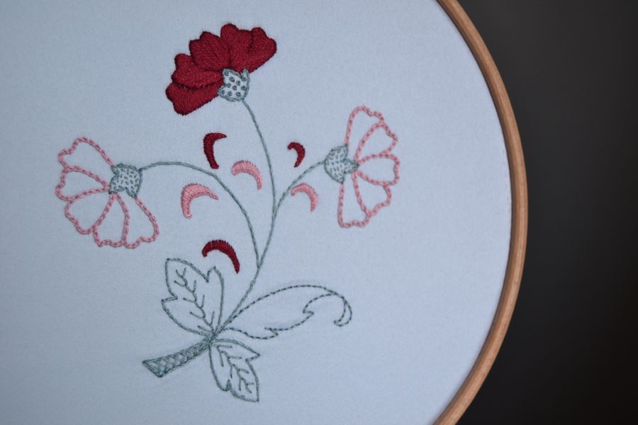 Embroidered flower for beginners