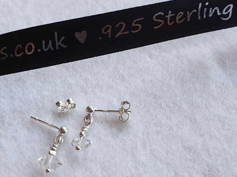♥Herkimer Diamonds Double Terminated 925 Sterling Silver Earring Wires and Scrolls♥