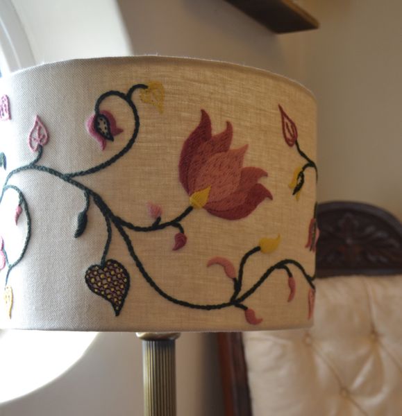 Crewelwork lampshade - Spring