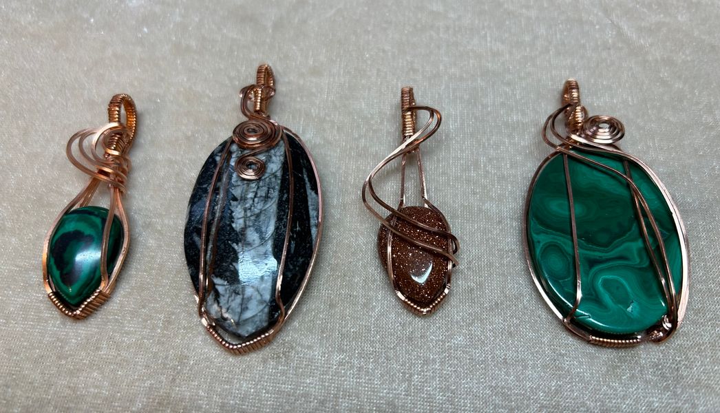 Copper wire wrapped jewellery