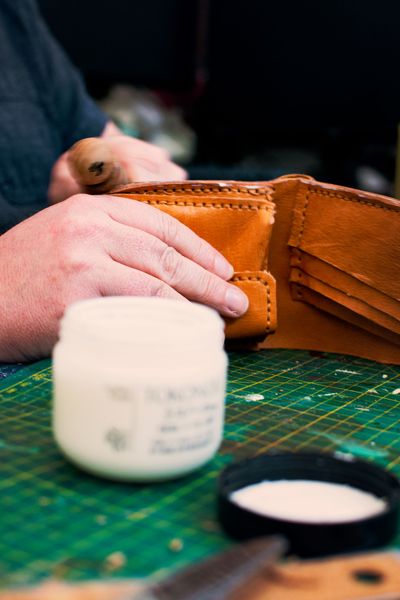 Student making a wallet