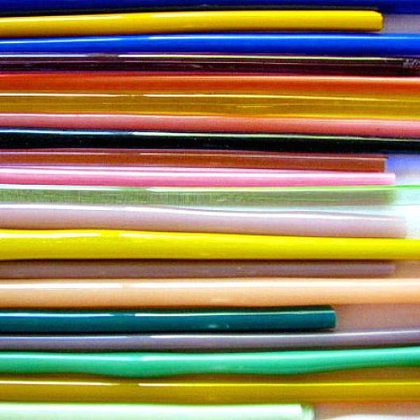 Colourful glass canes