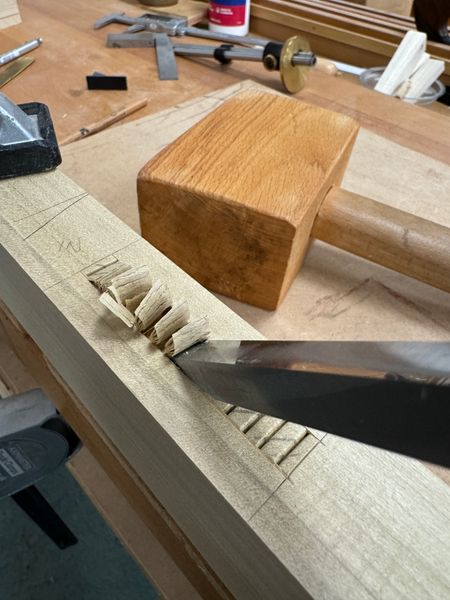 Cutting mortise by hand