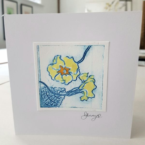 "Primrose" - Tetra Pak prints make nice birthday cards. This one's for my daughter.
