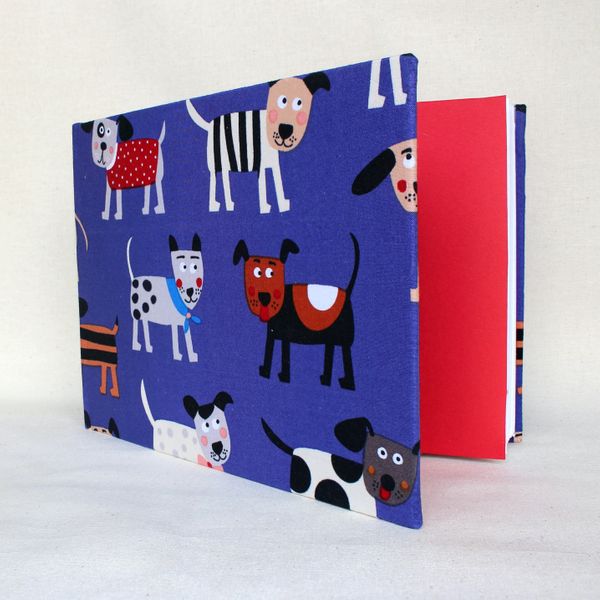 doglovers sketchbook with red endpapers