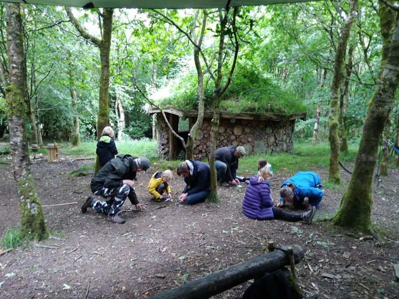 Bushcraft camp in the woods