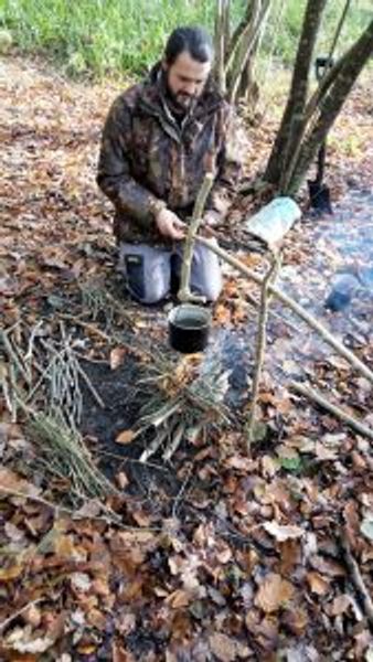 Cooking over the camp fire