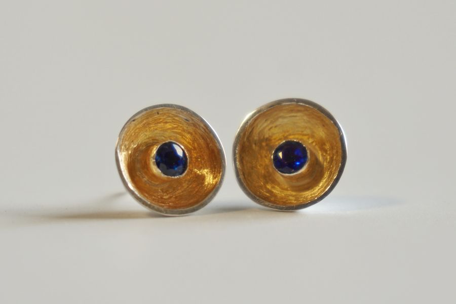 Kyanite and gold plated studs 
