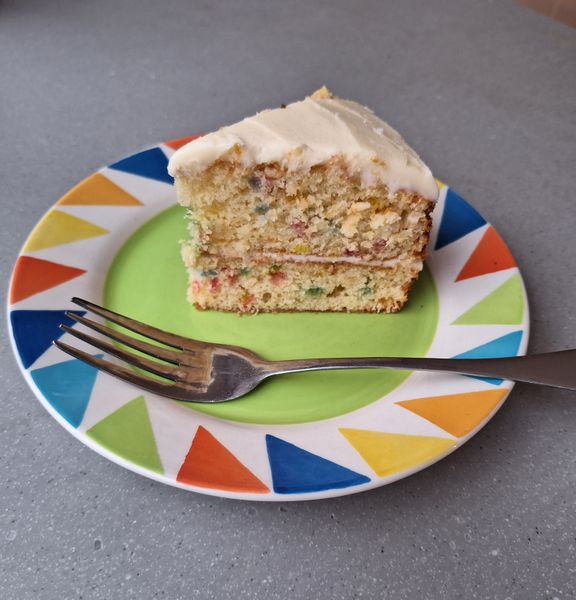Frosted Funfetti cake!