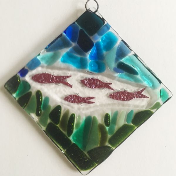 Under the sea themed make. Copper fish and coloured glass design. 