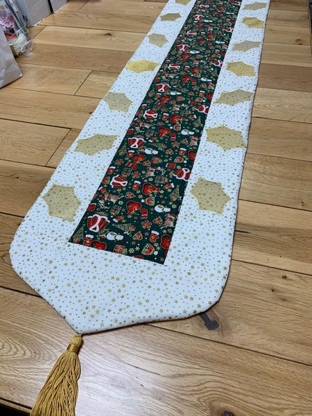 Christmas table runner made by a student