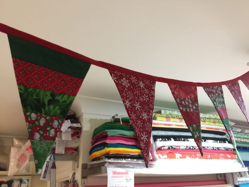 Christmas bunting made by Rebecca