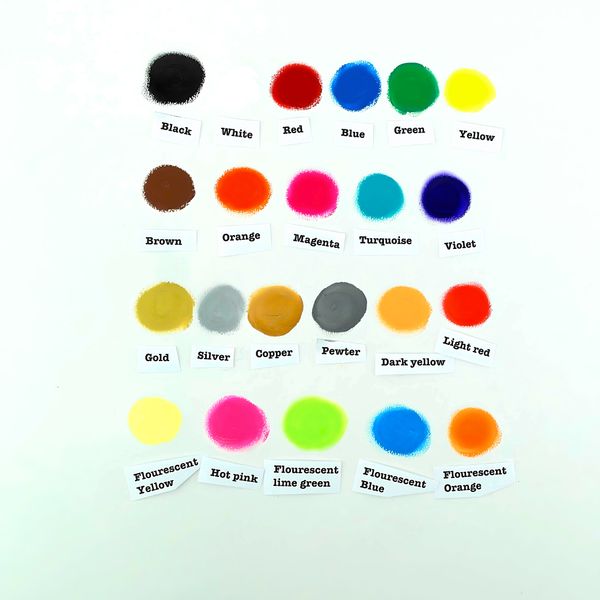 Speedball colour chart