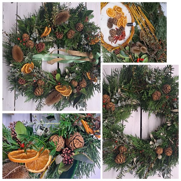 Enjoy the process from scratch from weaving the willow base to a beautiful complete wreath that will look stunning on your door in your home 