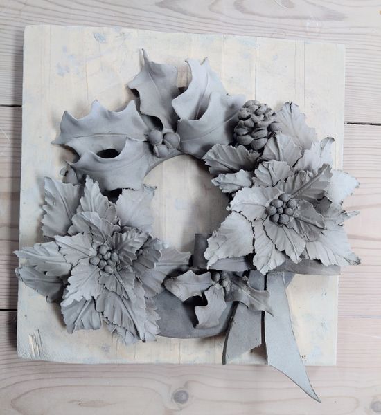 Clay Christmas wreath by Paula Armstrong