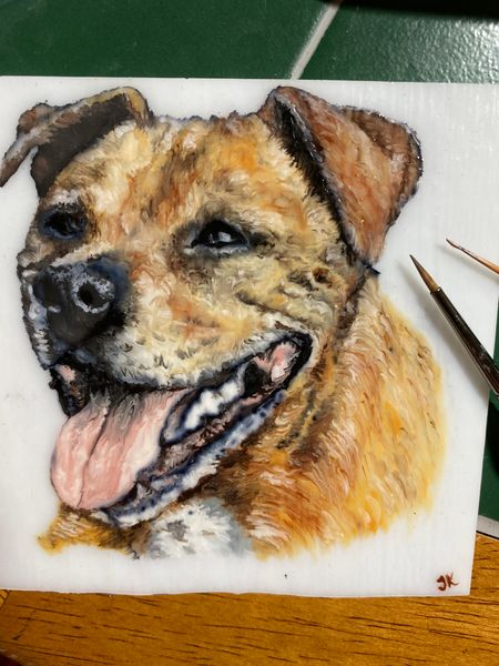 Hand painted dog portrait