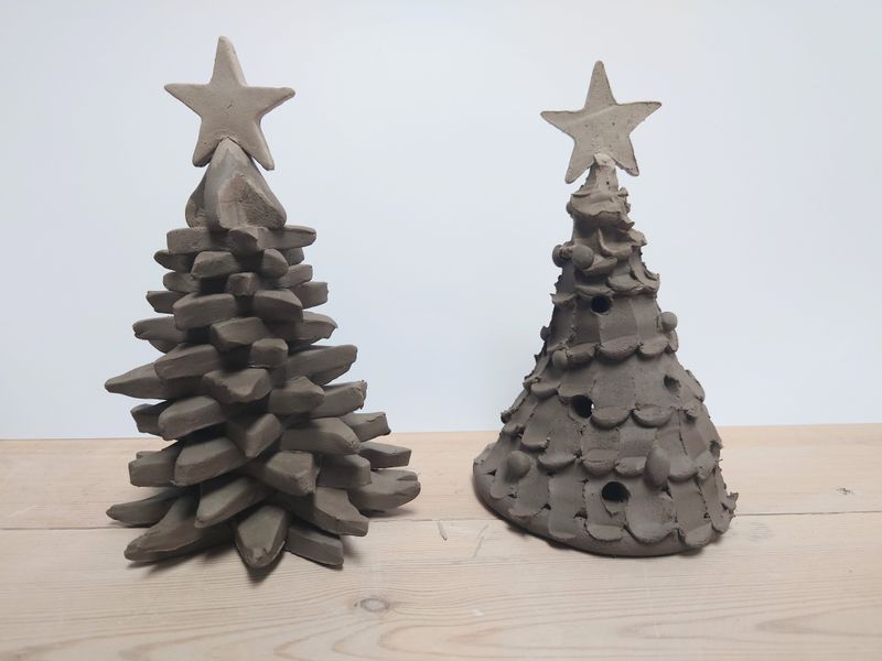 Two Christmas tree ornaments by Paula Armstrong