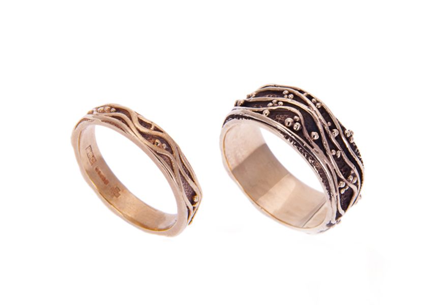 Two wedding rings by Lucy Copleston