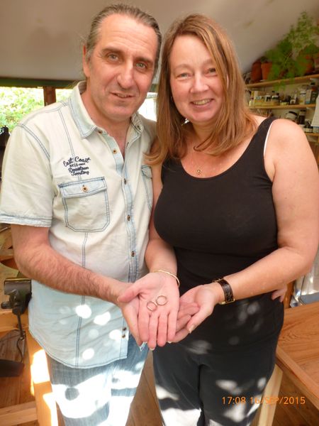 Mark and Debbie with their completed rings