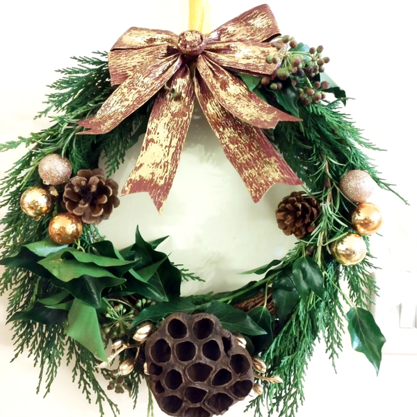 Christmas Wreaths with fresh greenery