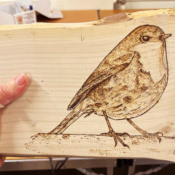 Example from a student in one of my beginners pyrography courses. 