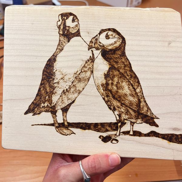 Example from a student in one of my beginners pyrography courses. 